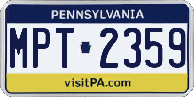 PA license plate MPT2359