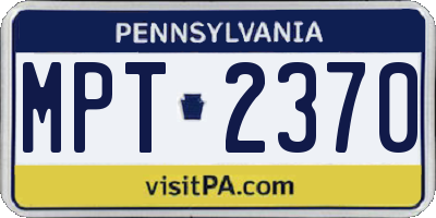 PA license plate MPT2370