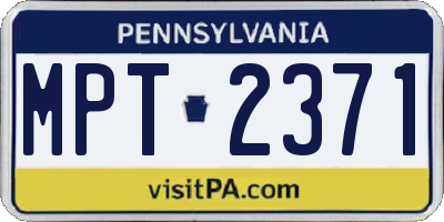 PA license plate MPT2371