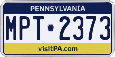 PA license plate MPT2373