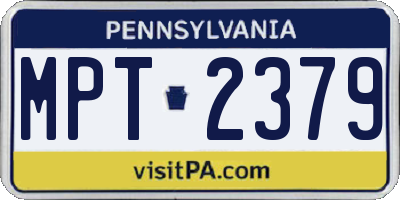 PA license plate MPT2379