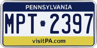 PA license plate MPT2397
