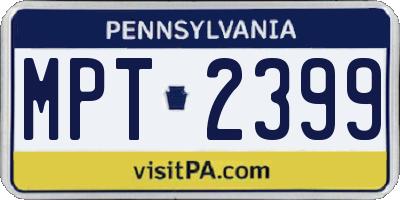 PA license plate MPT2399