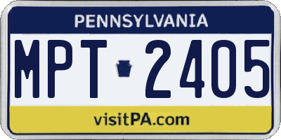 PA license plate MPT2405