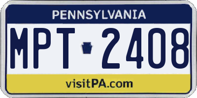 PA license plate MPT2408