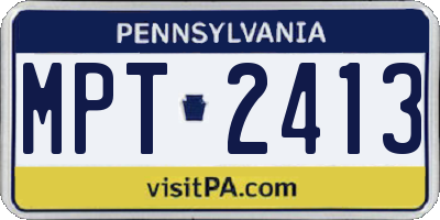 PA license plate MPT2413