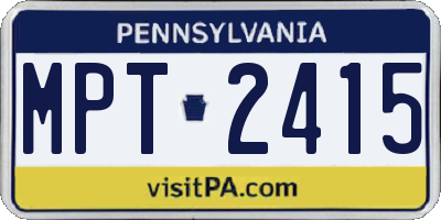 PA license plate MPT2415