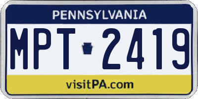 PA license plate MPT2419