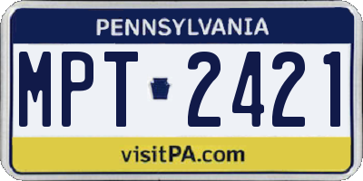 PA license plate MPT2421