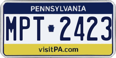PA license plate MPT2423
