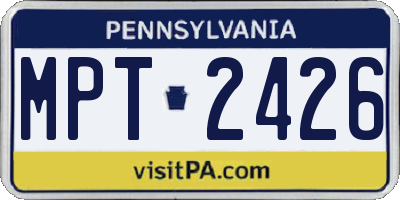 PA license plate MPT2426