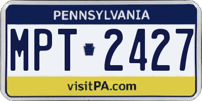 PA license plate MPT2427