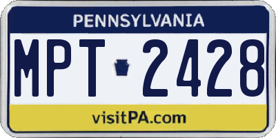 PA license plate MPT2428