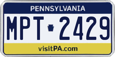 PA license plate MPT2429