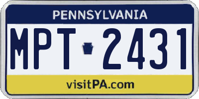 PA license plate MPT2431