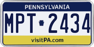 PA license plate MPT2434