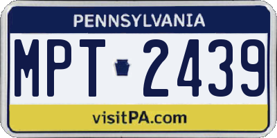 PA license plate MPT2439