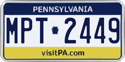 PA license plate MPT2449