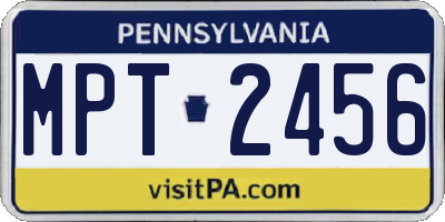 PA license plate MPT2456