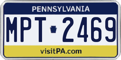 PA license plate MPT2469