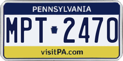 PA license plate MPT2470