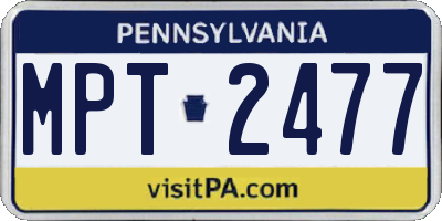 PA license plate MPT2477
