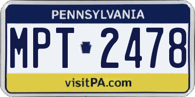PA license plate MPT2478
