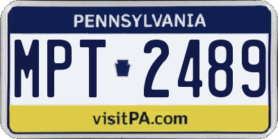 PA license plate MPT2489