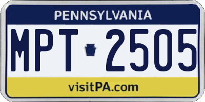 PA license plate MPT2505