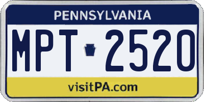 PA license plate MPT2520