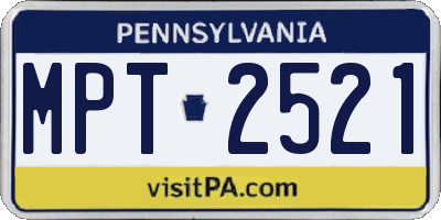 PA license plate MPT2521