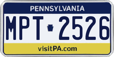 PA license plate MPT2526