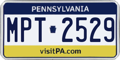 PA license plate MPT2529