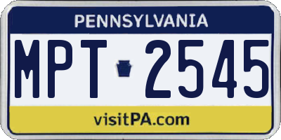 PA license plate MPT2545