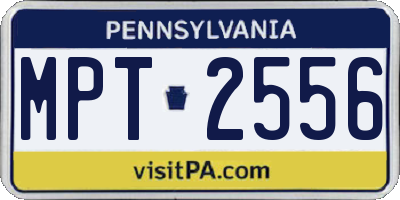 PA license plate MPT2556