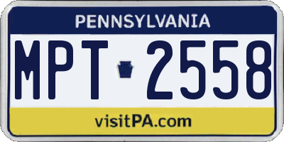 PA license plate MPT2558