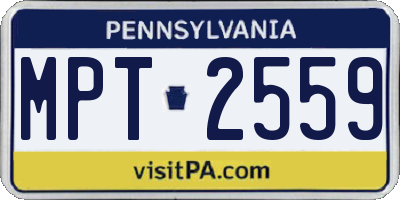 PA license plate MPT2559
