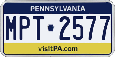 PA license plate MPT2577