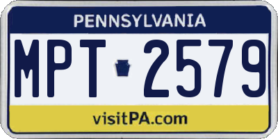 PA license plate MPT2579