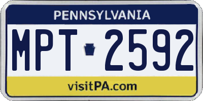 PA license plate MPT2592