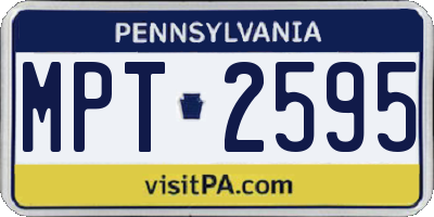 PA license plate MPT2595