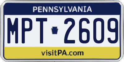 PA license plate MPT2609
