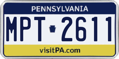 PA license plate MPT2611