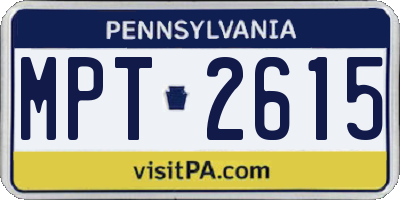 PA license plate MPT2615