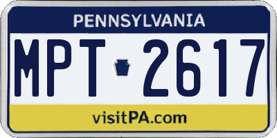 PA license plate MPT2617