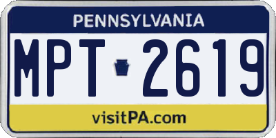 PA license plate MPT2619