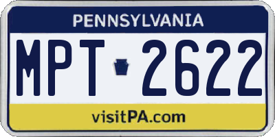 PA license plate MPT2622