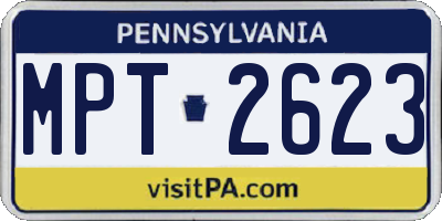 PA license plate MPT2623