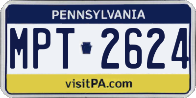 PA license plate MPT2624
