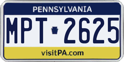 PA license plate MPT2625